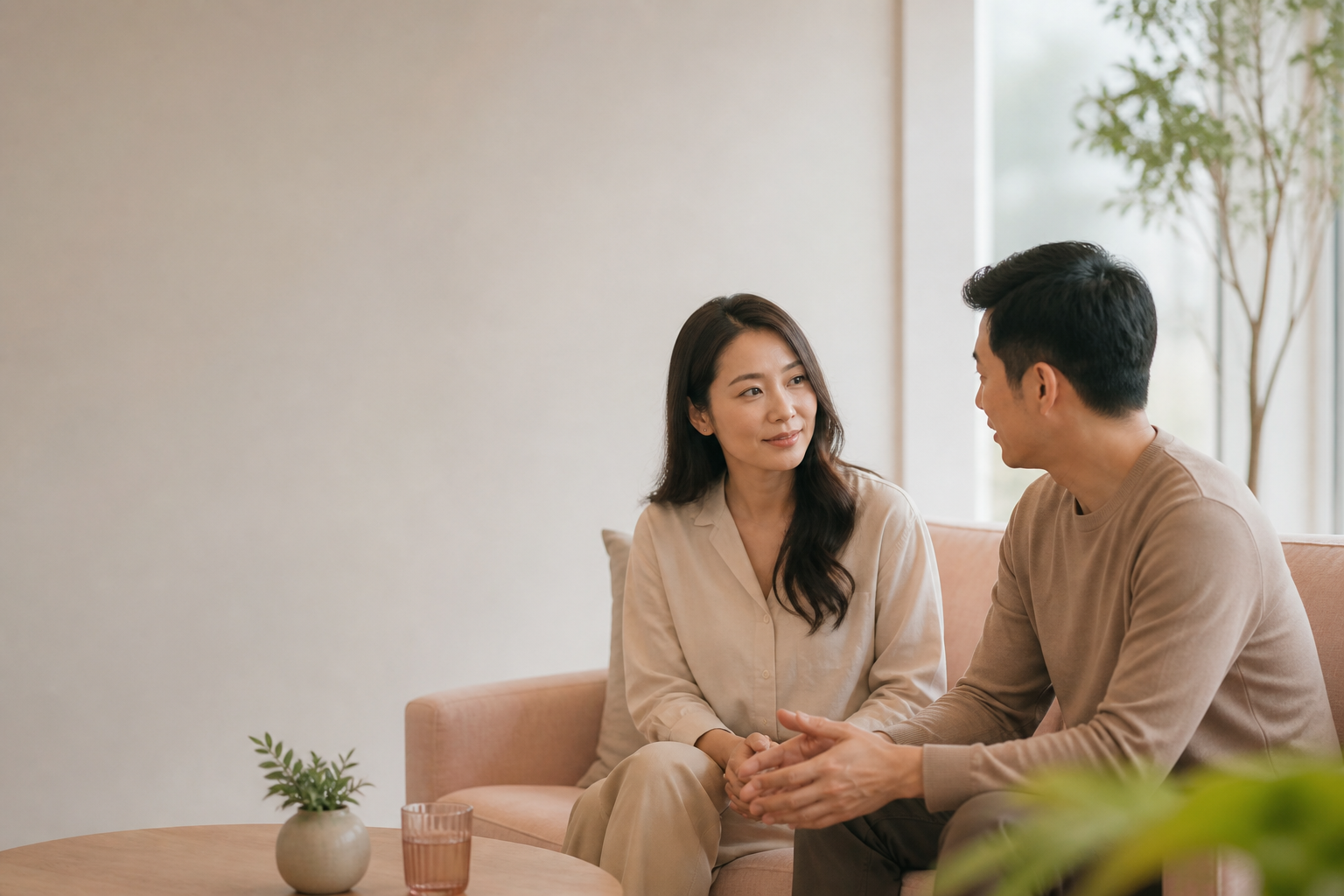 คู่รักพูดคุยเรื่องความสัมพันธ์และเพศสัมพันธ์